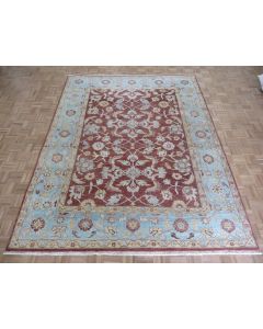 8 x 10 Hand Knotted Brown Peshawar Oriental Rug G15505