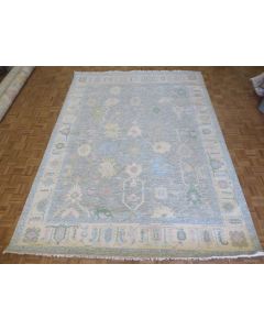 9 x 12'3 Hand Knotted Gray Colorful Modern Oushak Oriental Rug G15507