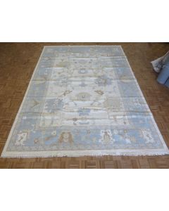 10'2 x 14 Hand Knotted Ivory Modern Oushak Oriental Rug G15510