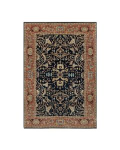 6'1"x8'10" Blue Heris Re-Creation Vein Design Hand Knotted Oriental Rug G90913